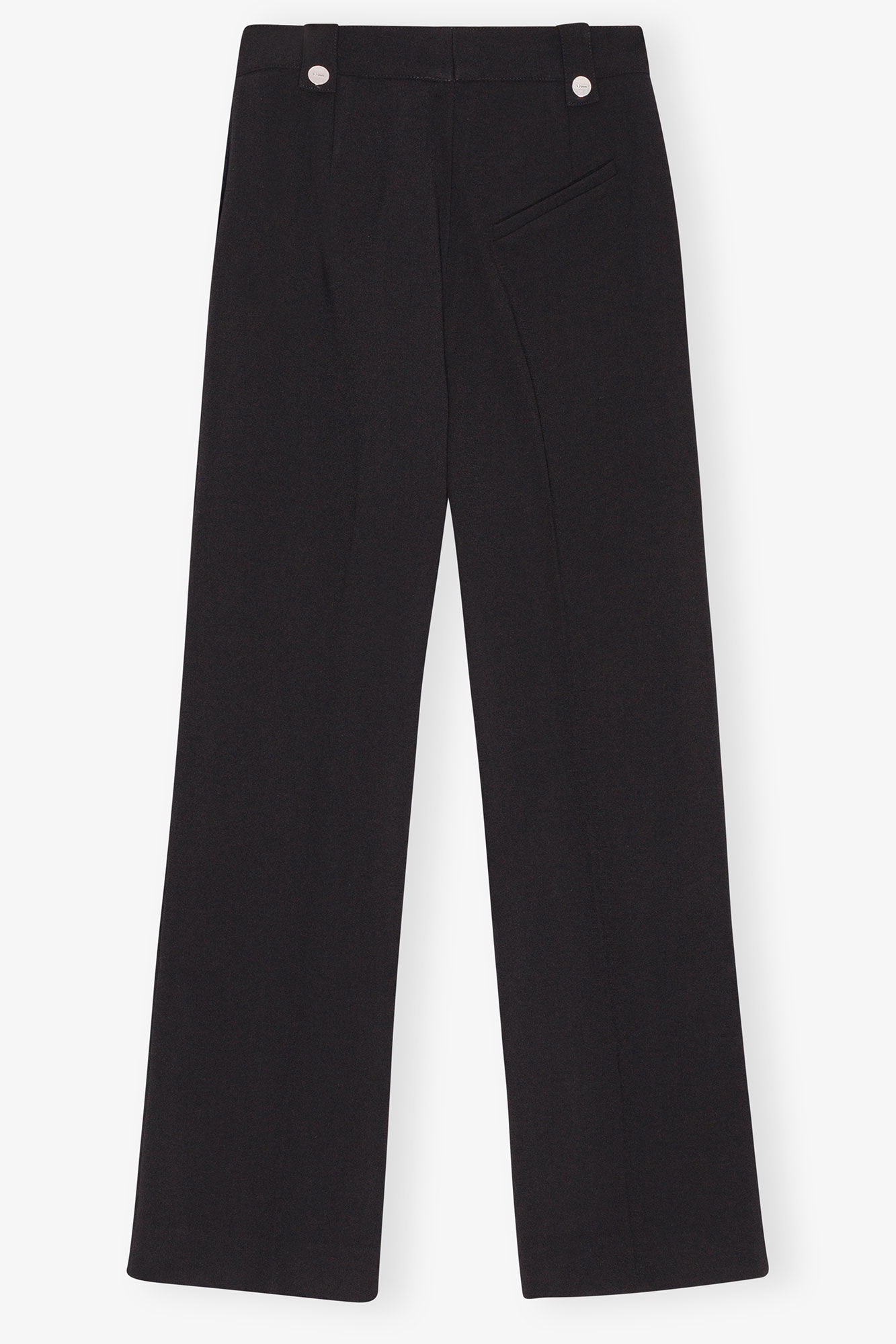 BLACK BONDED CREPE PANTS - 6