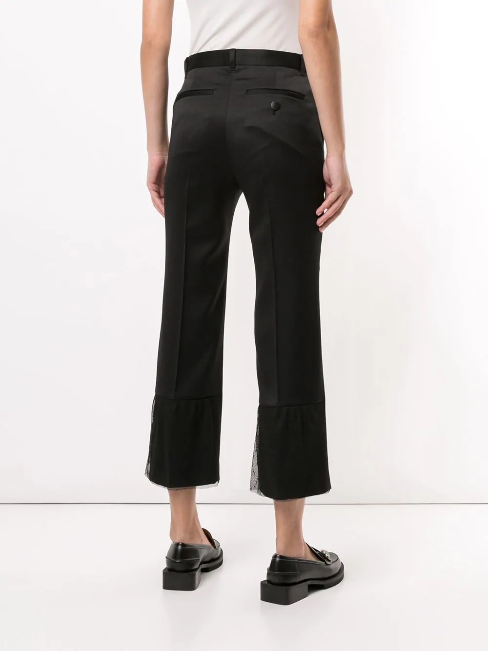 satin cropped trousers - 4