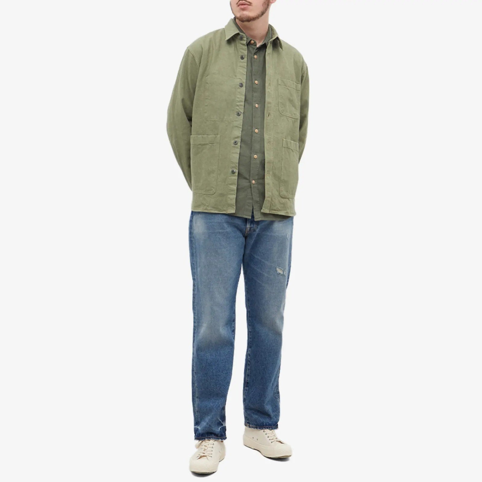 Officine Générale Theodore Chore Jacket - Light Olive - S - 4