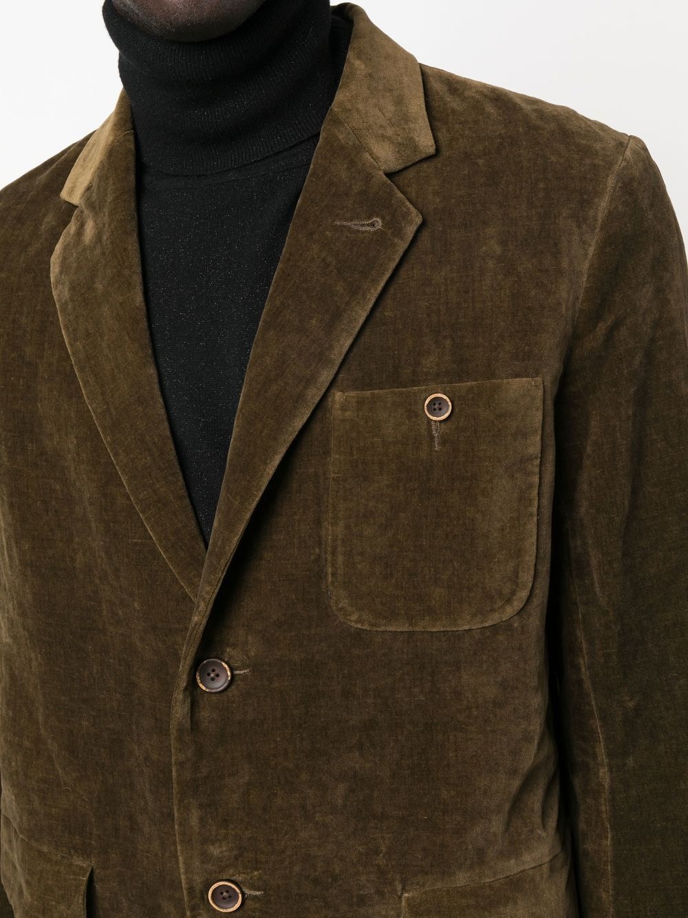 corduroy single-breasted coat - 5