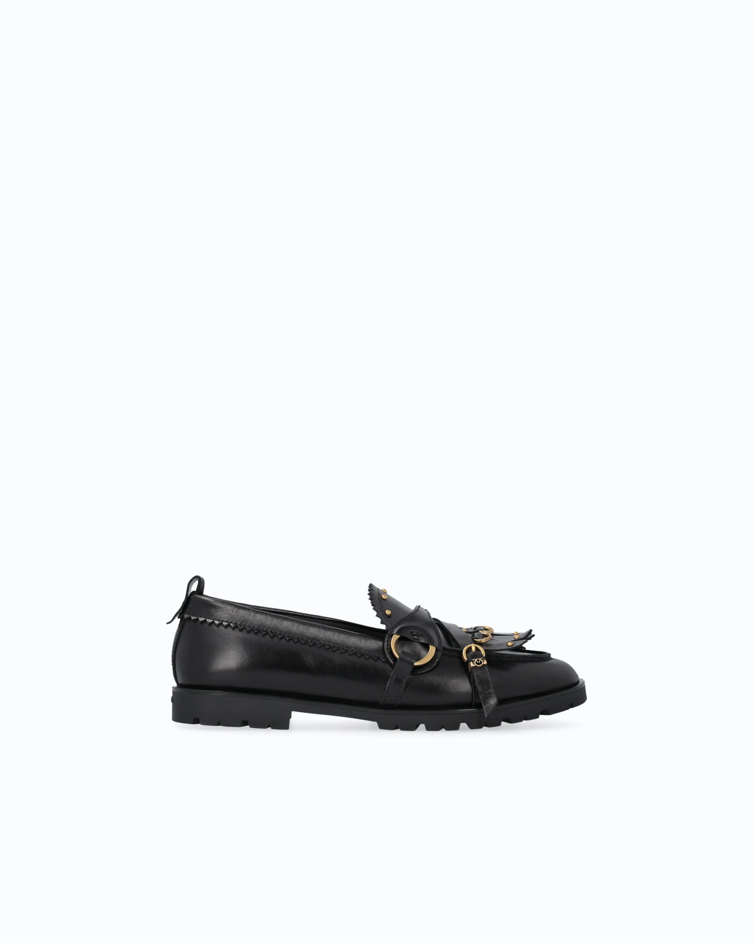 LEATHER MOCCASINS WITH STRAPS AND FRINGING - 1