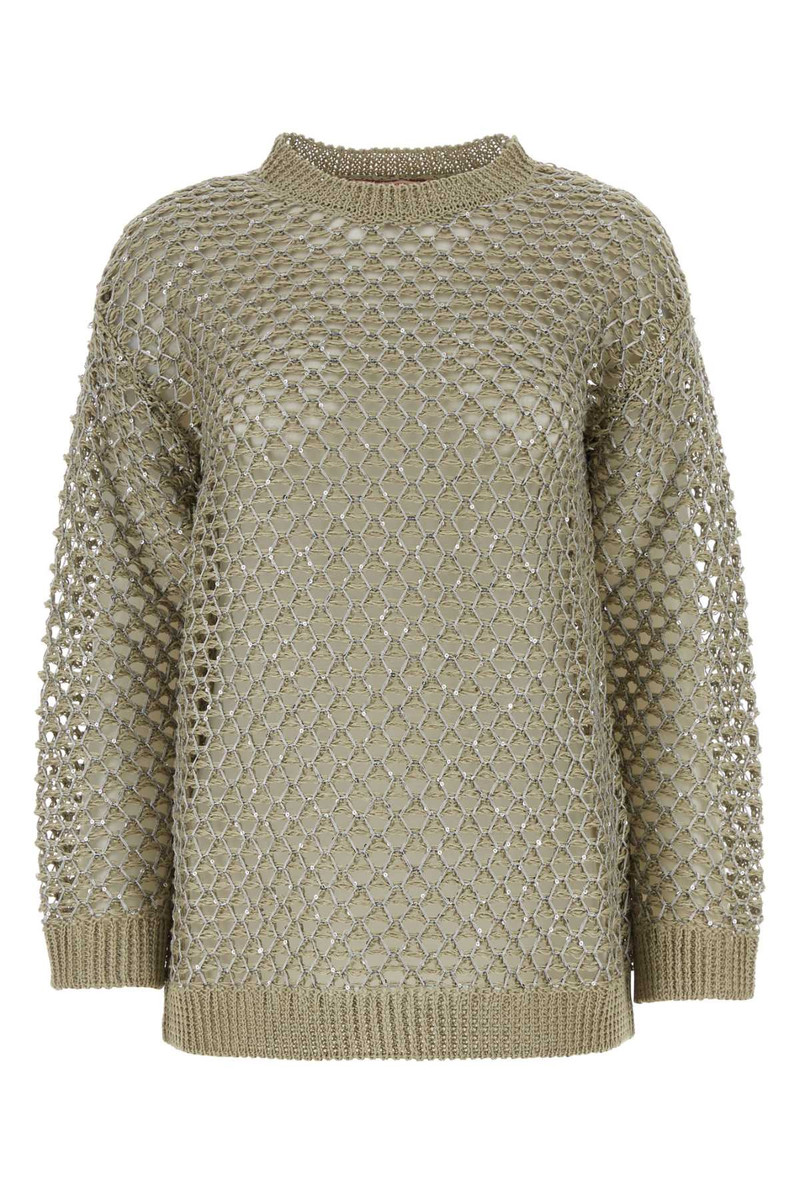 Valentino Garavani Embellished Crochet Sweater — Beige 1