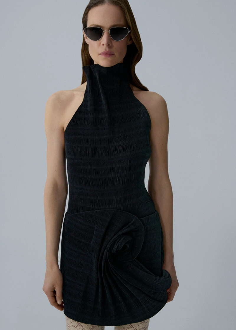 MAGDA BUTRYM Flower detail mini skirt in black outlook