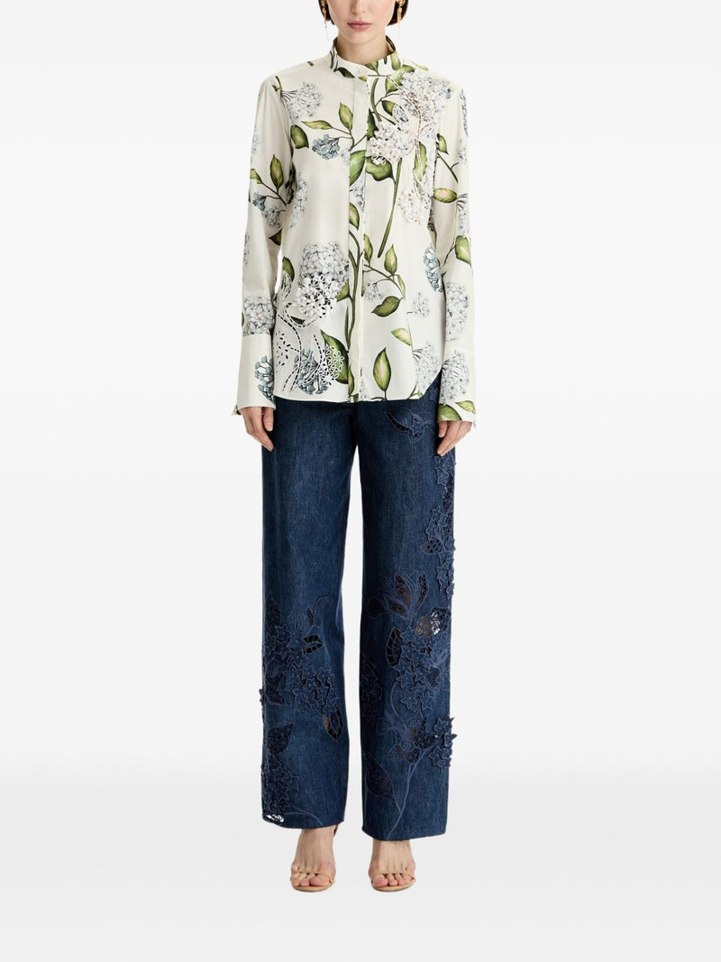 Oscar de la Renta flower poplin shirt outlook