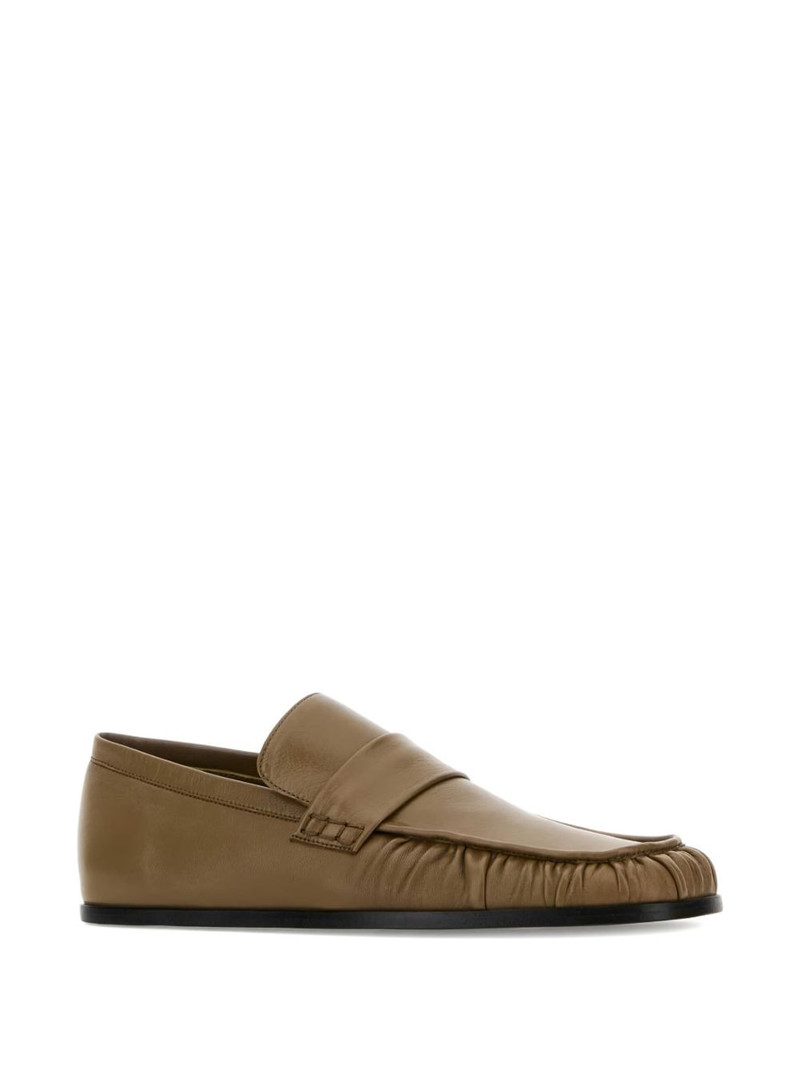 Jil Sander ruched-effect leather loafers outlook