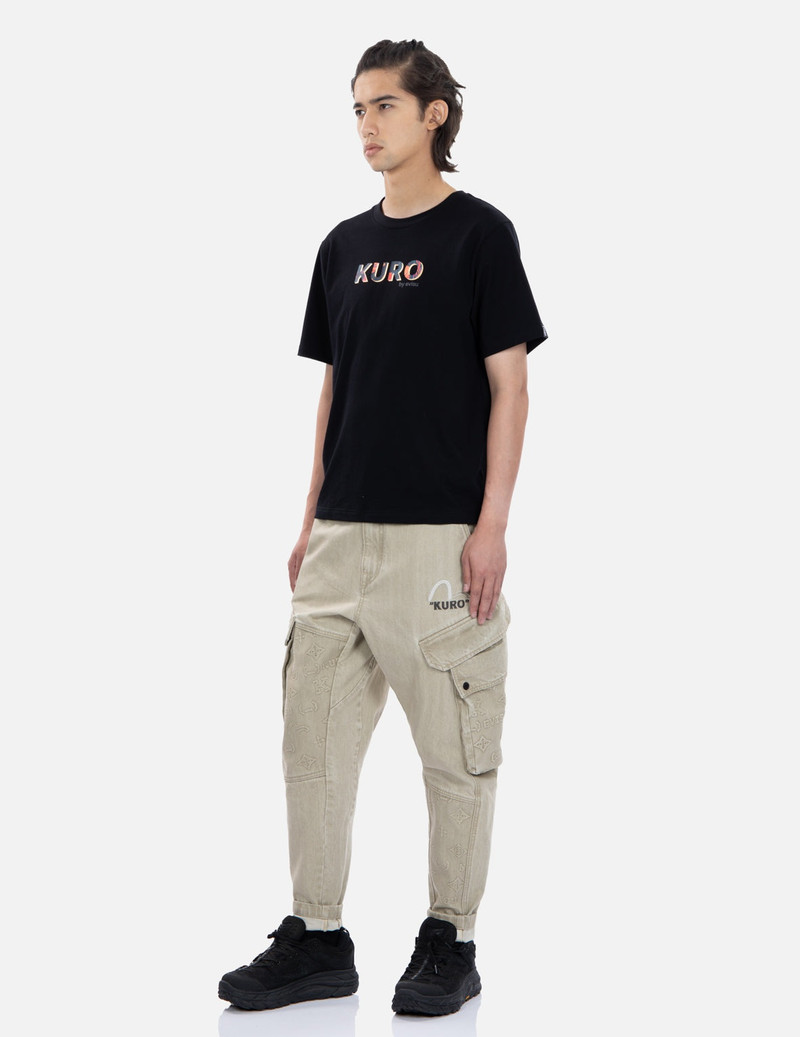 Mixed Graphic Embossed 3D Cargo Denim Joggers 3
