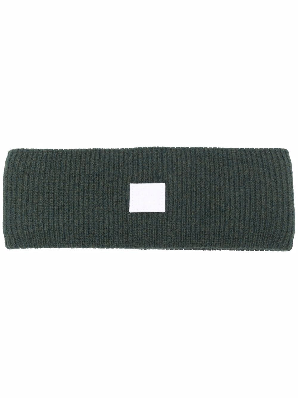 ribbed-knit logo-patch headband - 1