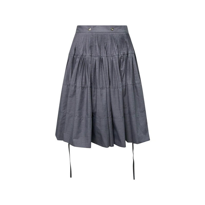 pushBUTTON Gray Tiered Pleated Wrap Skirt outlook