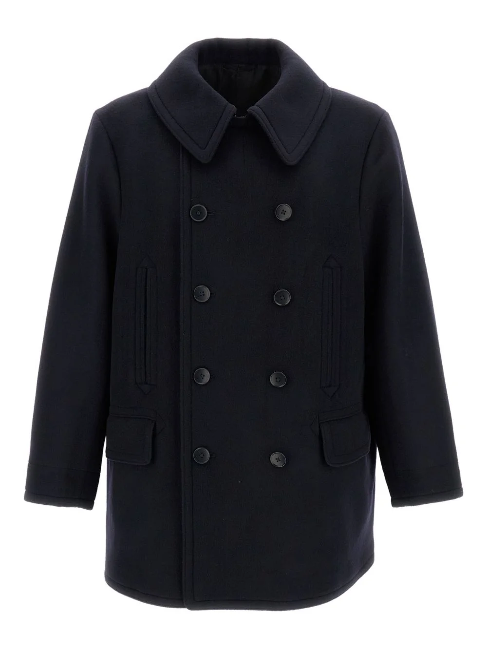 flap-pockets button peacoat - 1
