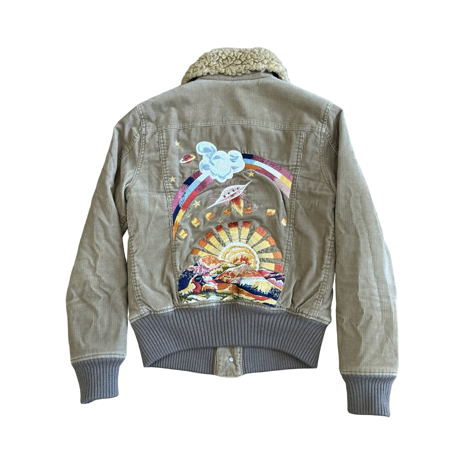 Final Blow - Hysteric Glamour Shearling/Corduror ‘UFO’ Embroidered Jacket Sz Small - 1