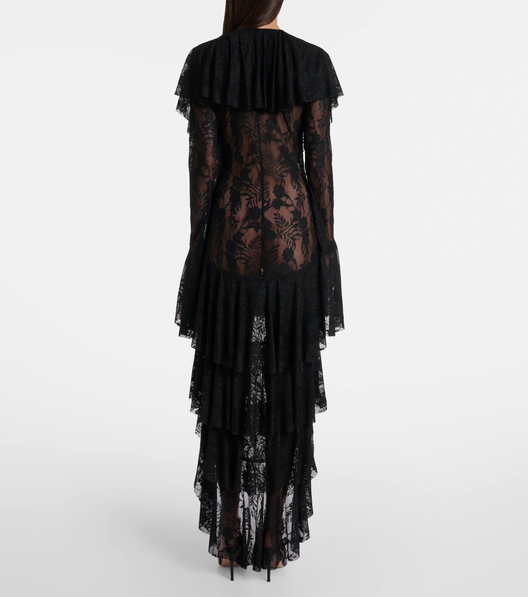 Asymmetric ruffled midi dress - 3