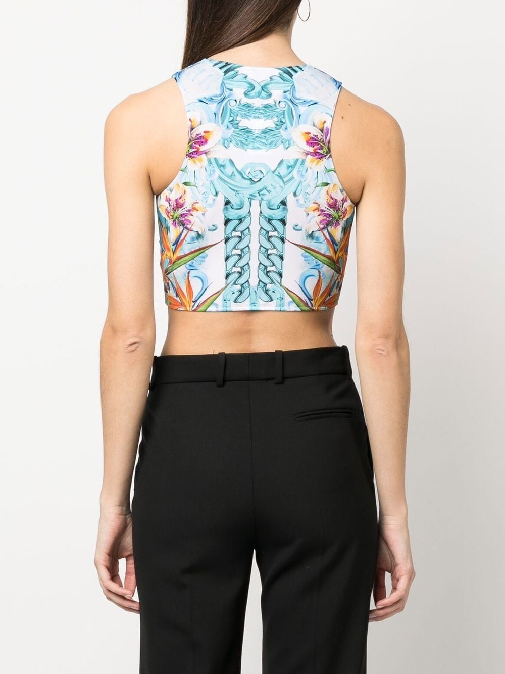 Hawaii-print cropped top - 4