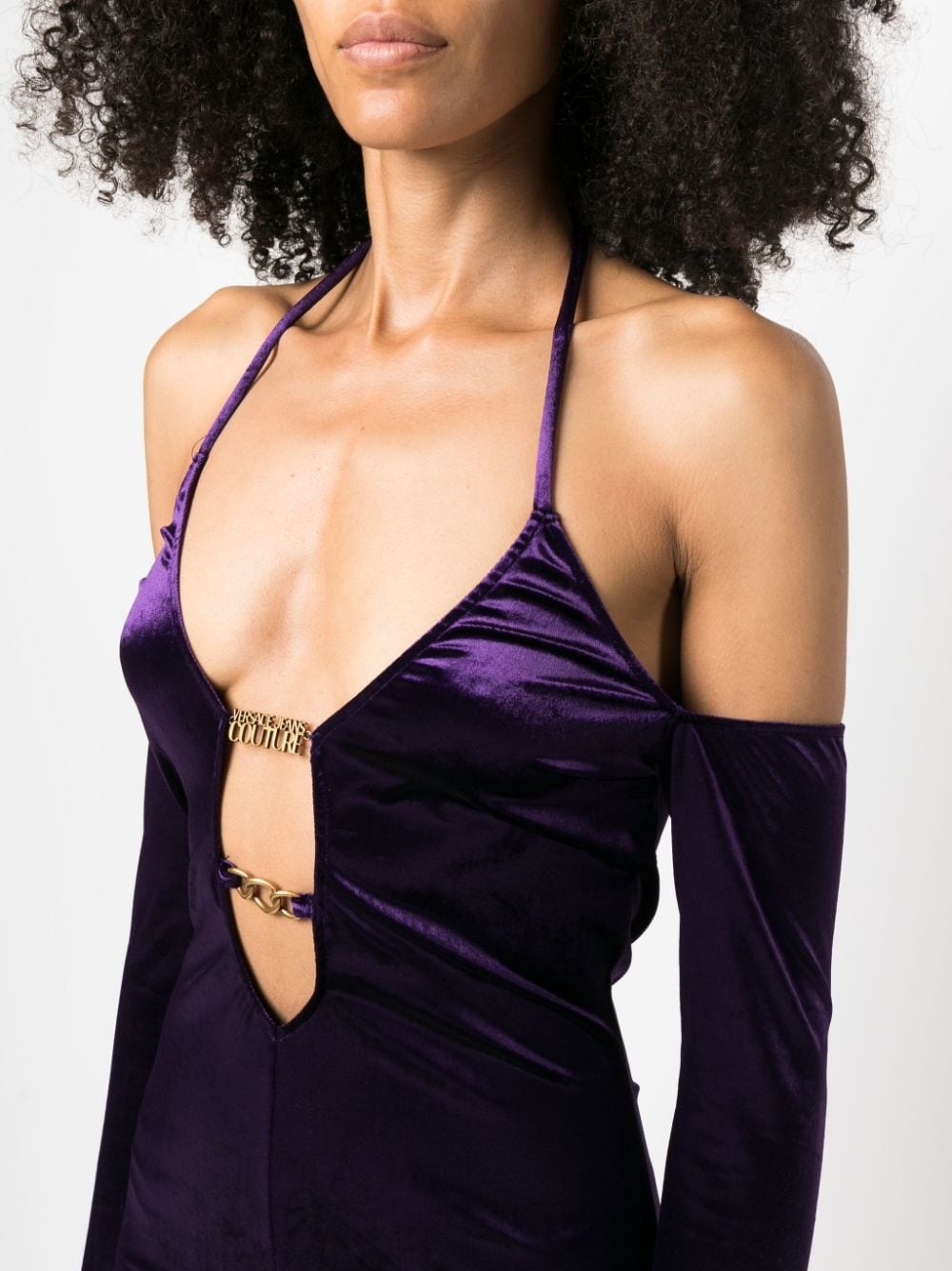 ruched velvet minidress - 5