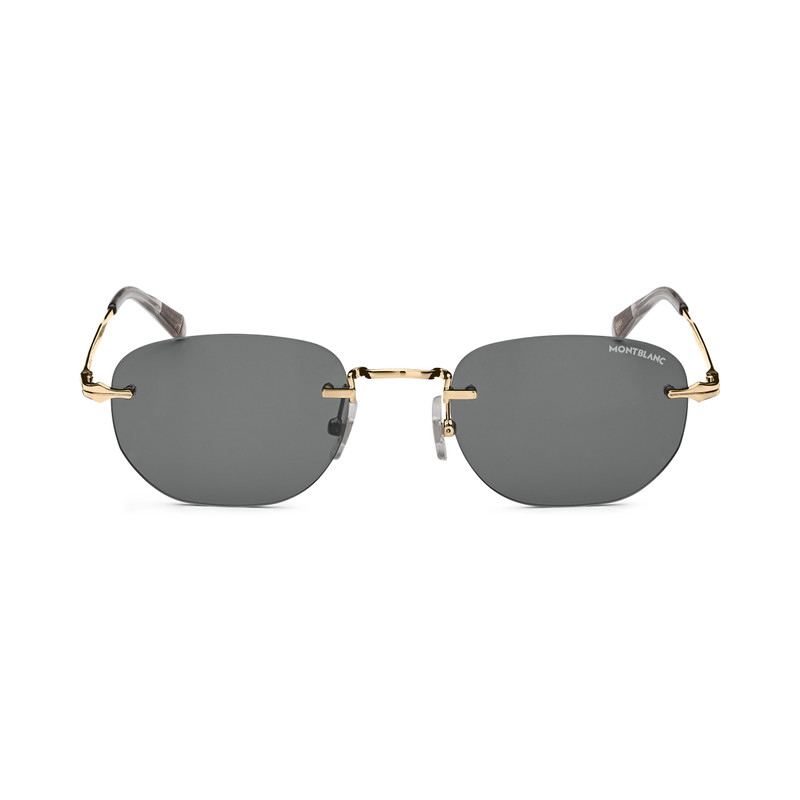Rectangular Sunglasses with Gold-Colored Metal Frame 1