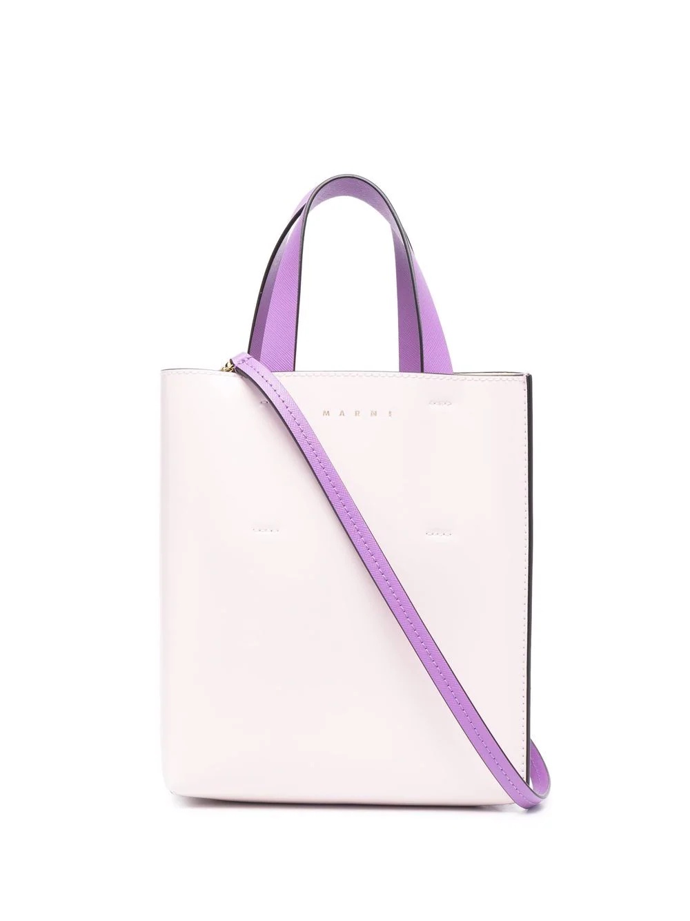 colour-block leather tote bag - 1