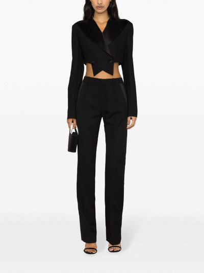 LaQuan Smith double-breasted cropped blazer outlook