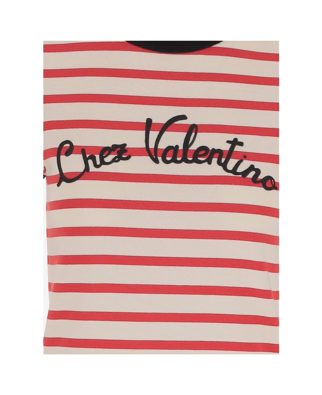 Cotton T-shirt With Striped Pattern And Logo - 3