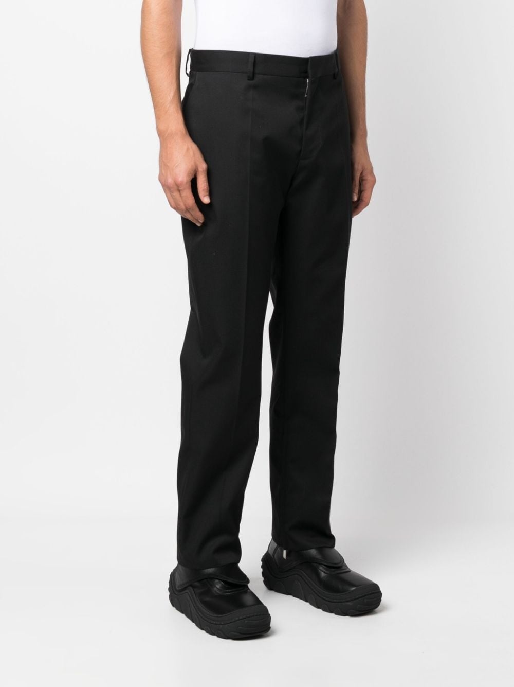 straight-leg wool trousers - 3