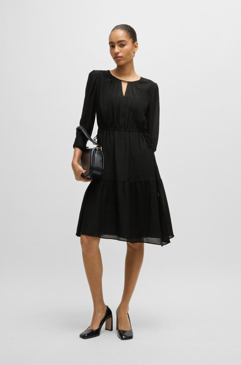 BOSS LONG-SLEEVED DRESS IN FIL-COUPÉ FABRIC outlook