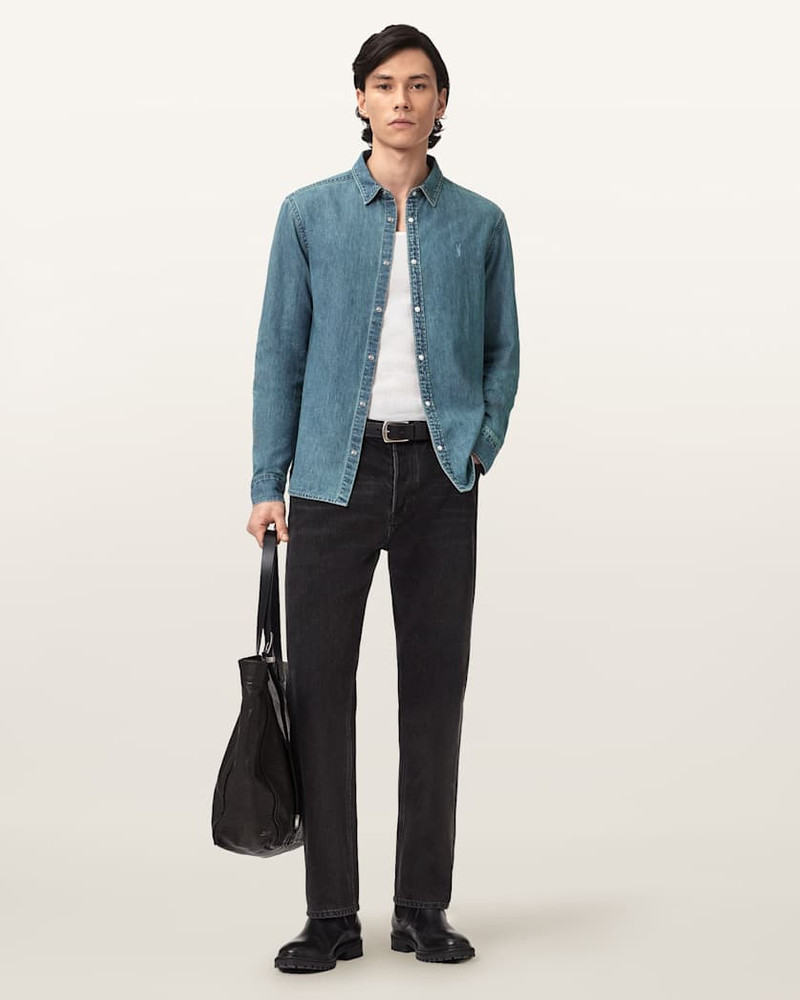 ALLSAINTS GLEASON LONG SLEEVE RAMSKULL SHIRT outlook