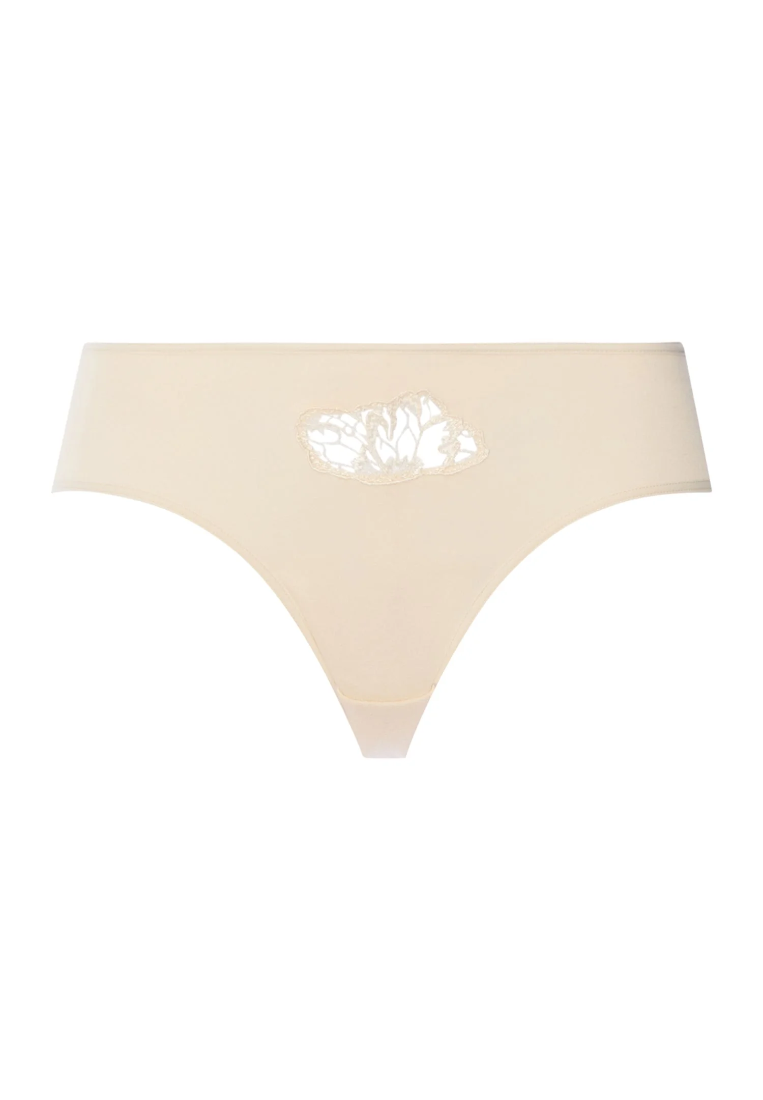 Belen Embroidered Cotton High Cut Brief - 1