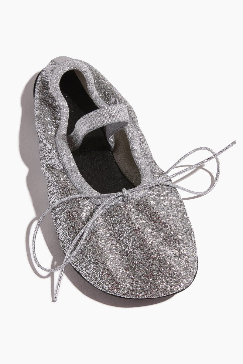 Glove Mary Jane Ballet Flats in Silver 4