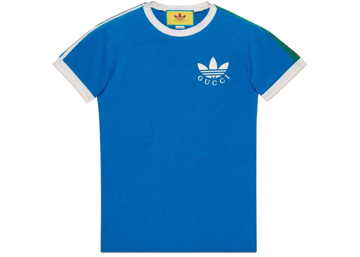 Gucci x adidas Trefoil Print T-shirt Blue - 1