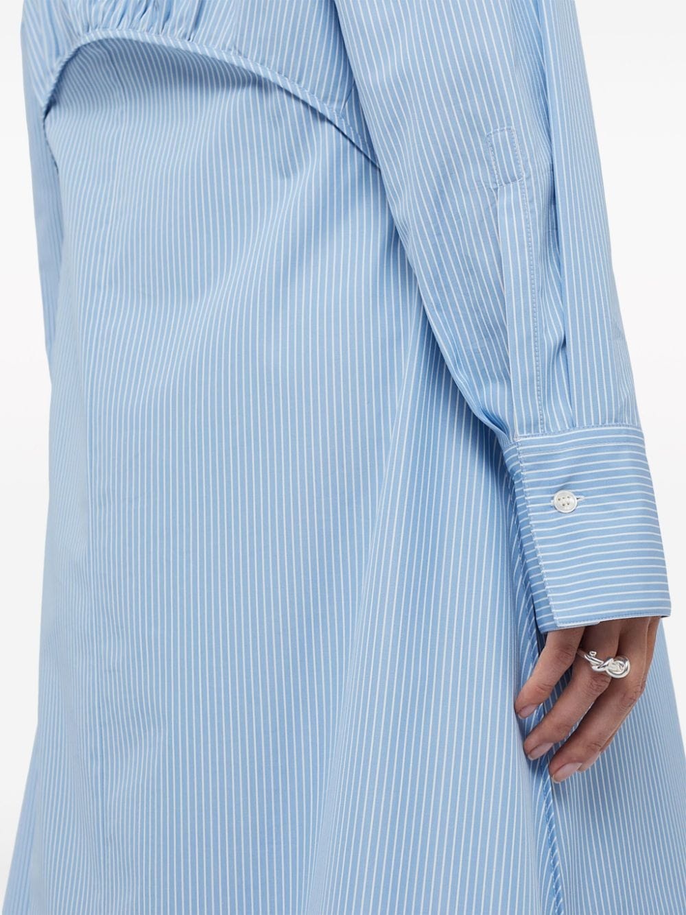 plastron poplin shirtdress - 3