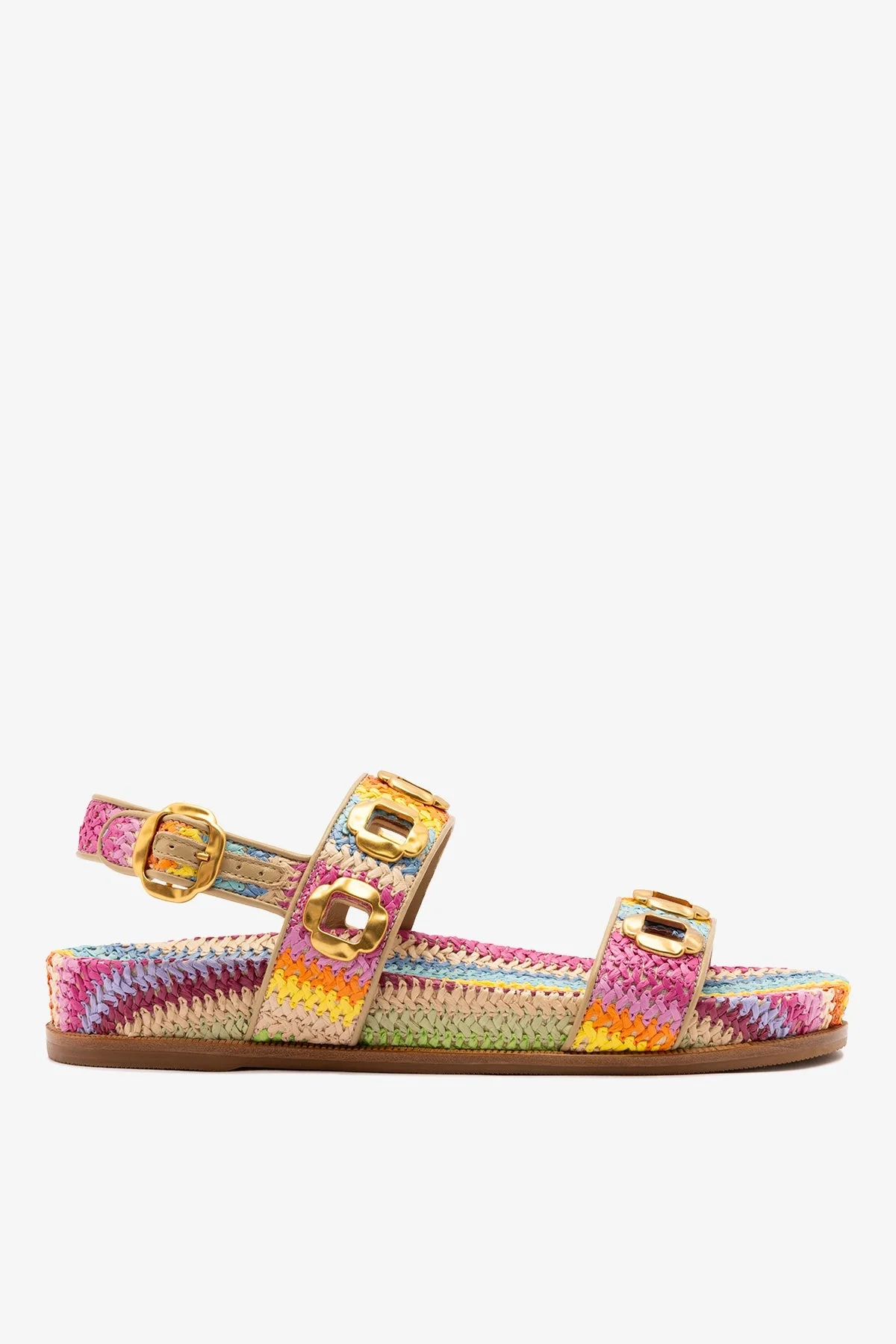 Milan Sport Sandal Rainbow Raffia - 1