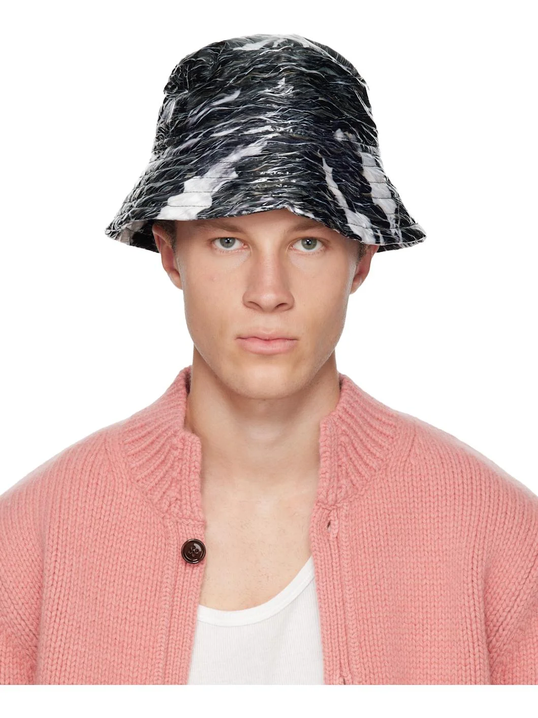 Black Coated Bucket Hat - 1