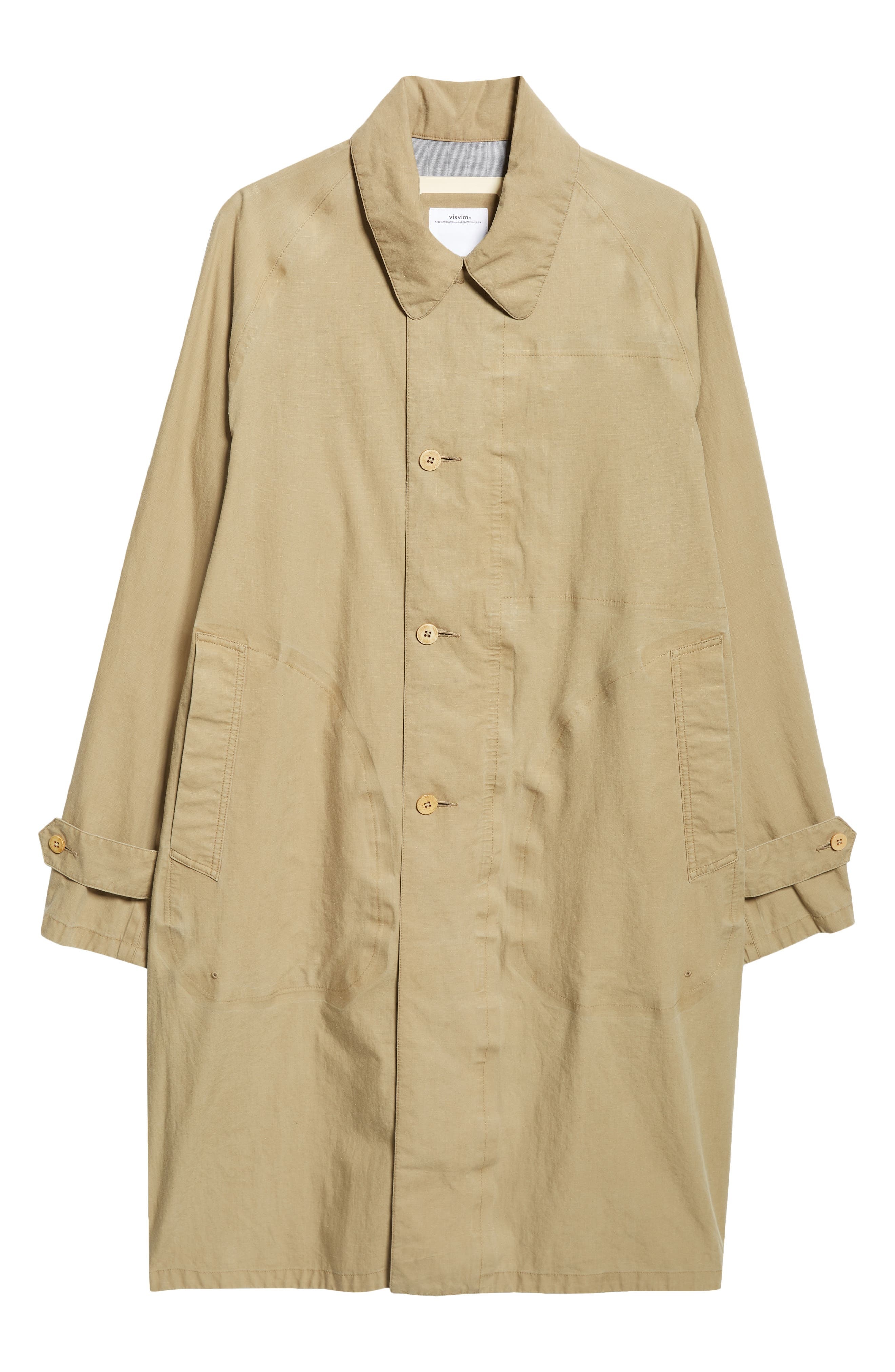 VISVIM Henderson 3L Laminated Linen Coat in Beige at Nordstrom - 6