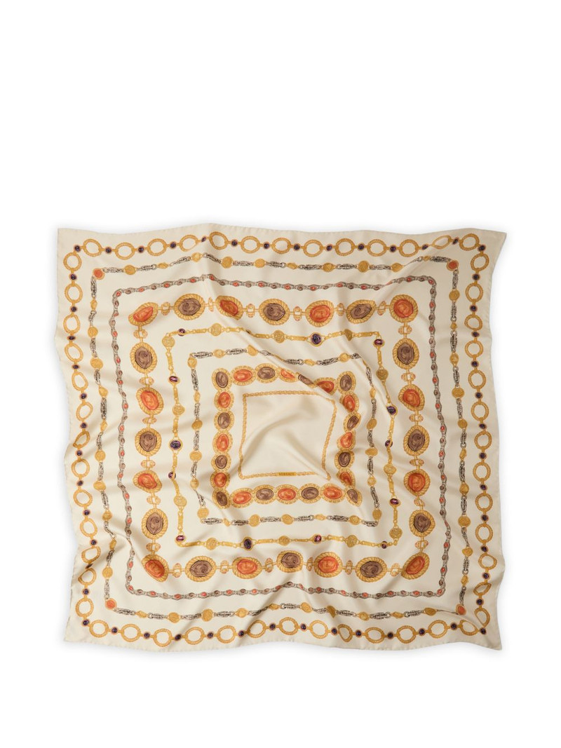 printed silk twill scarf 90 cm 1