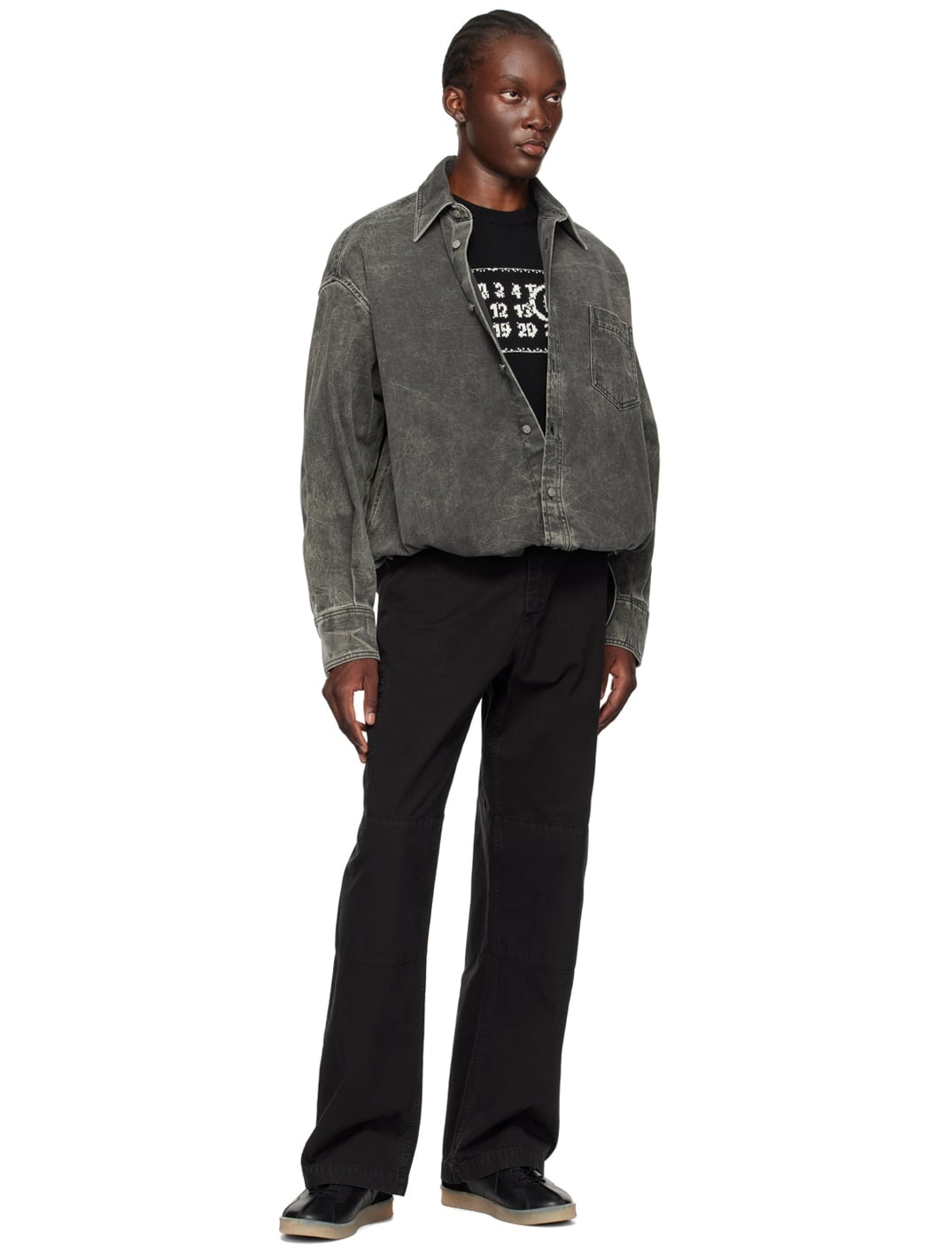 Gray Pittsburgh Crease Denim Shirt - 5