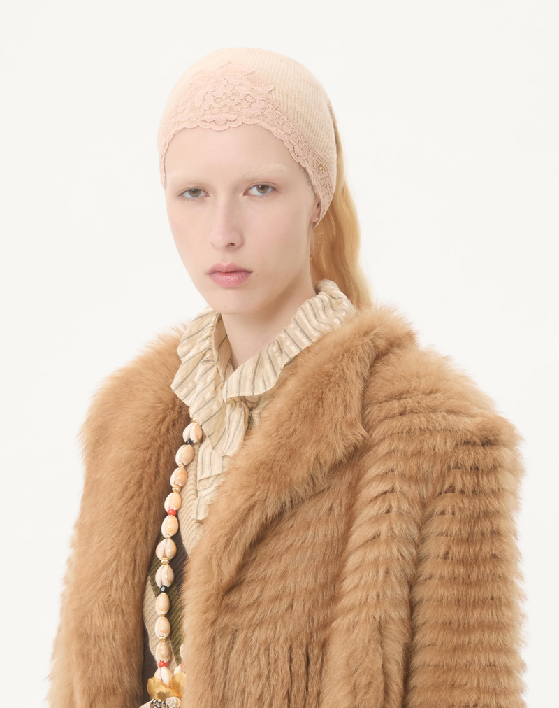 Valentino VLOGO SIGNATURE CASHMERE AND LACE HEADBAND outlook