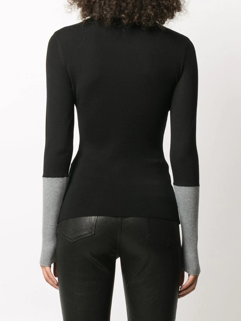 panelled two-tone jumper - 4