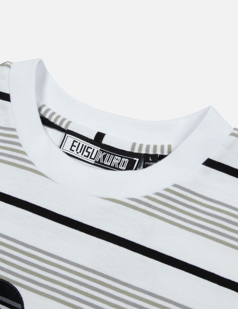 Striped Seagull Appliqué Embroidery Loose Fit T-shirt 7