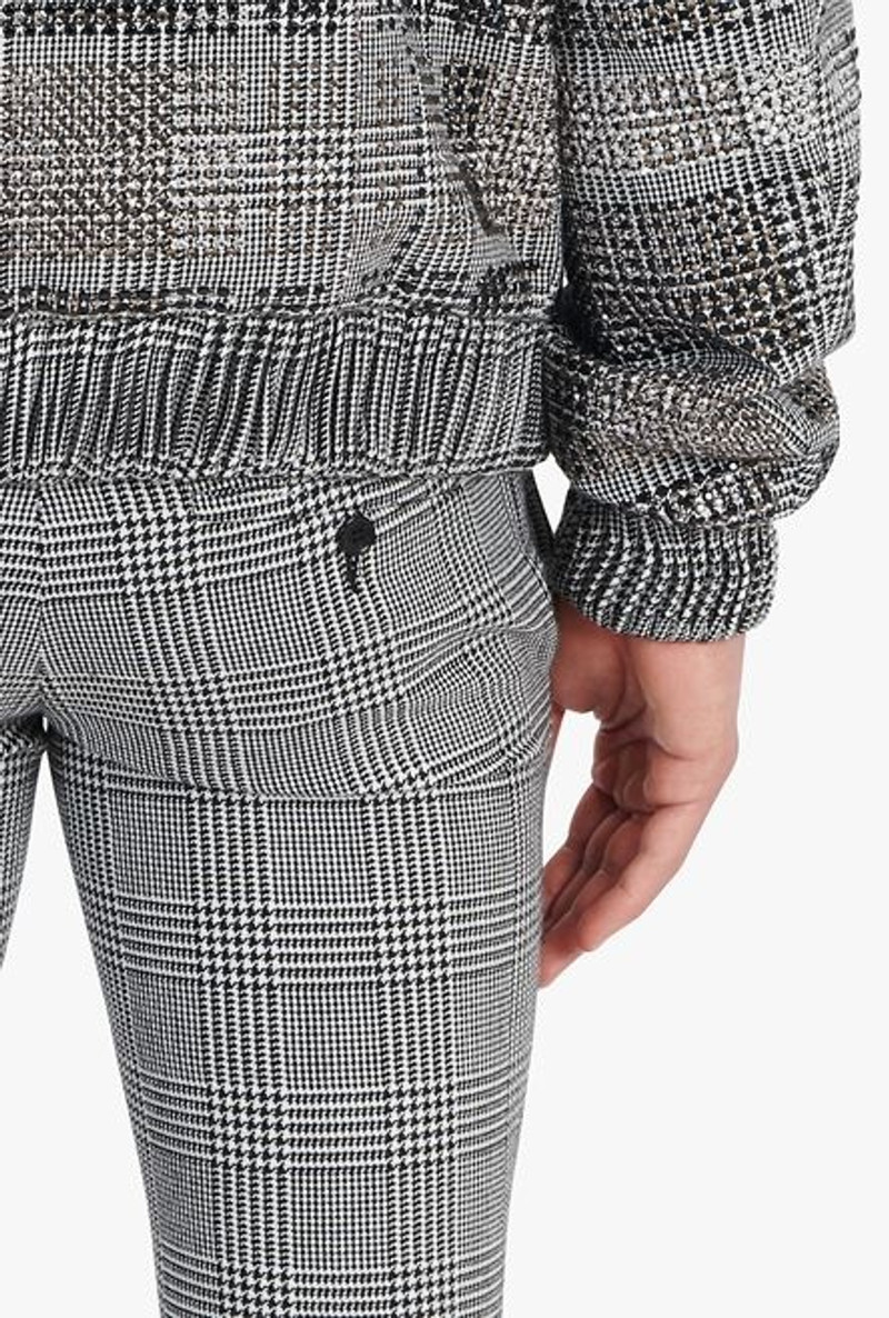 Glen plaid bomber jacket in silver rhinestones 8