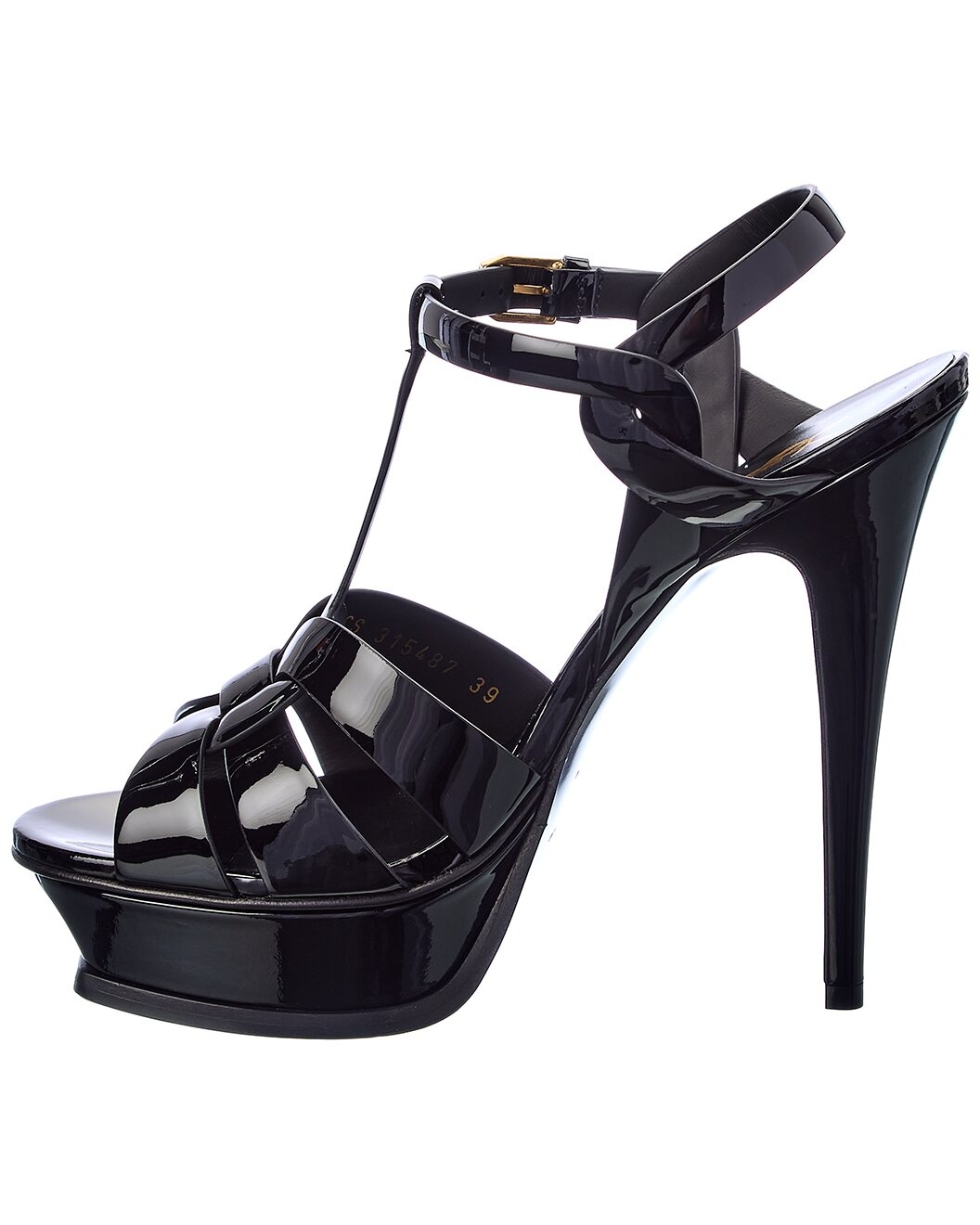 Saint Laurent Tribute 105 Patent Platform Sandal - 2