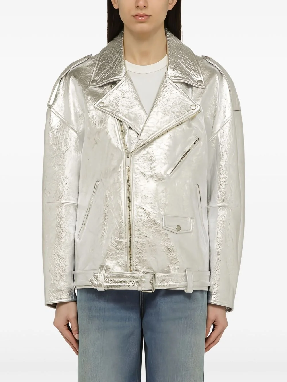 leather biker jacket - 1