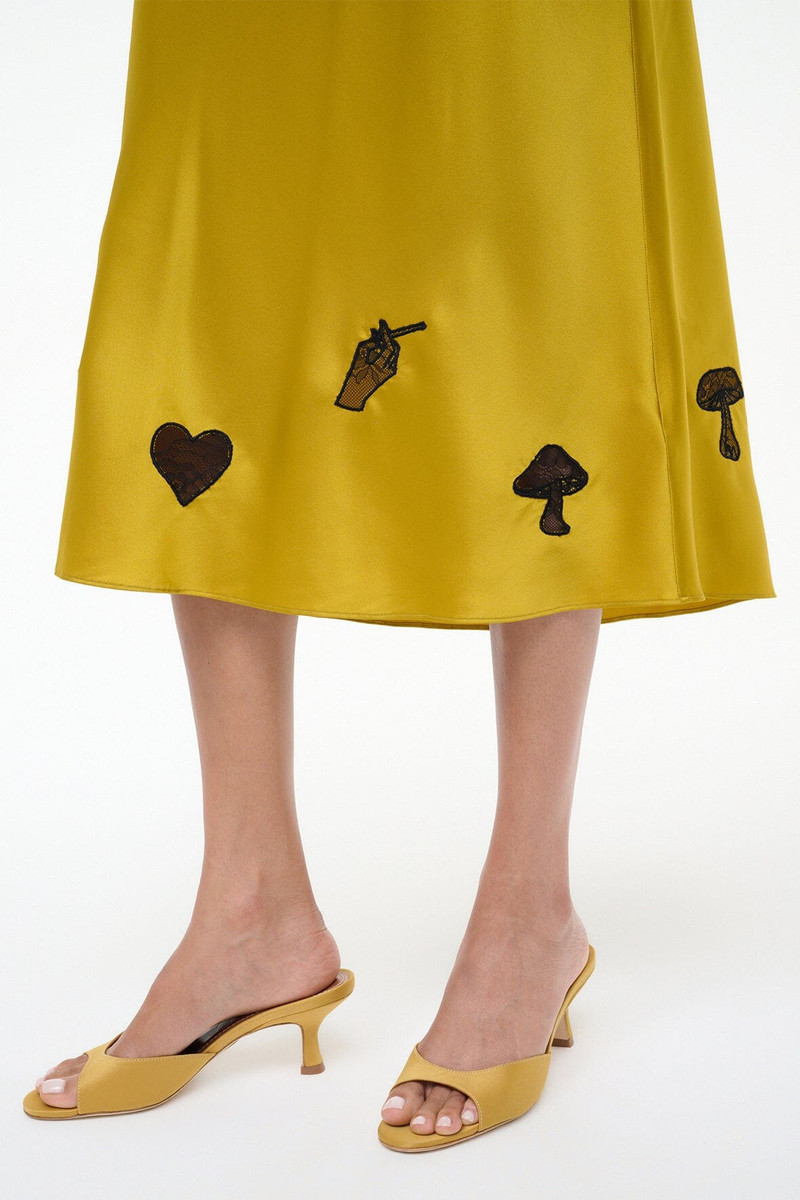 STAUD KIN SILK SKIRT TURMERIC 4