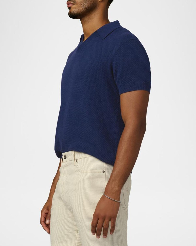 Men's Cotton Knit Short-Sleeve Polo Sweater 6