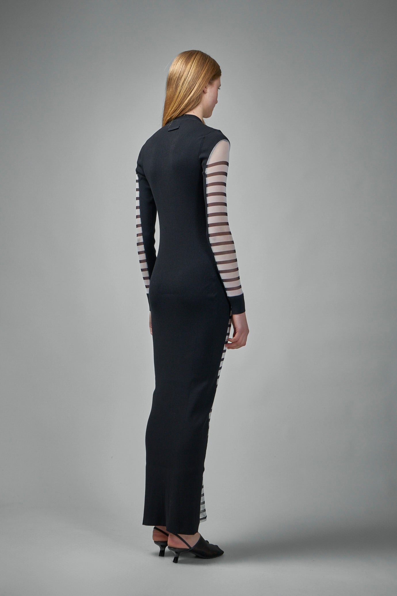 The Long Bi-Material Marinière Dress - 3