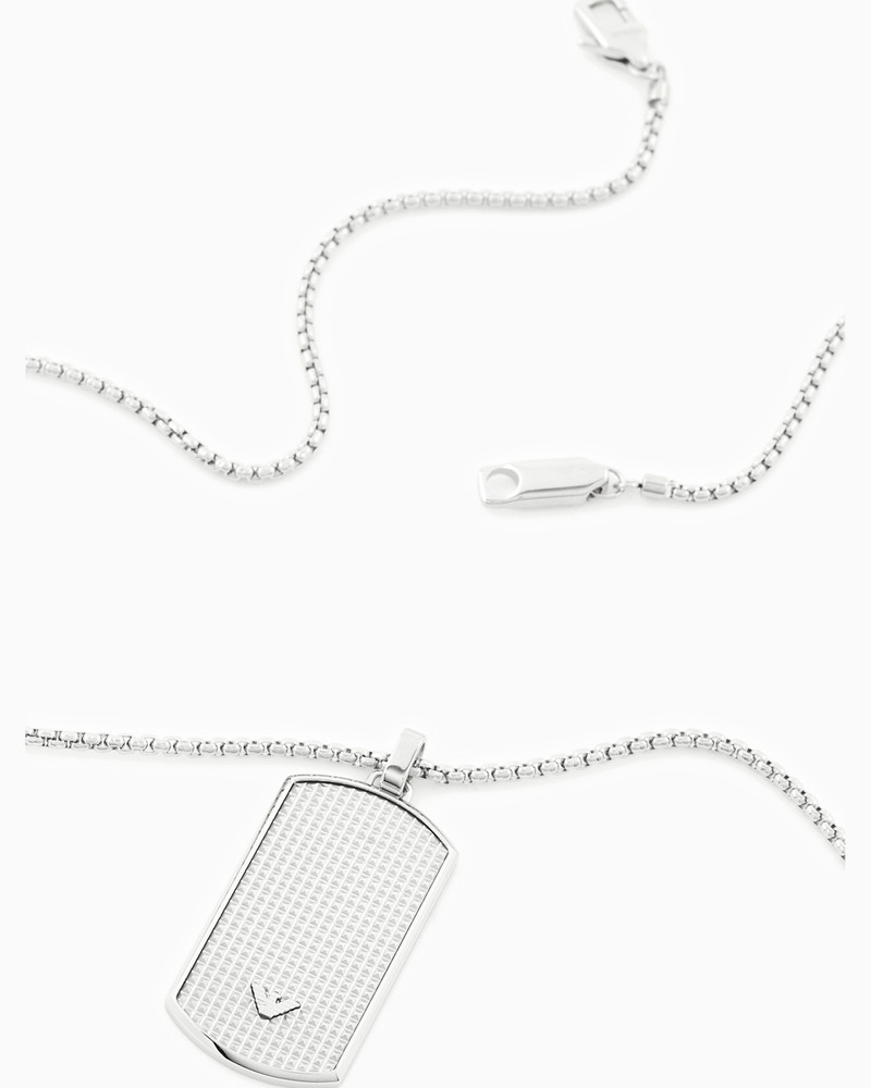EMPORIO ARMANI STAINLESS STEEL DOG TAG NECKLACE outlook