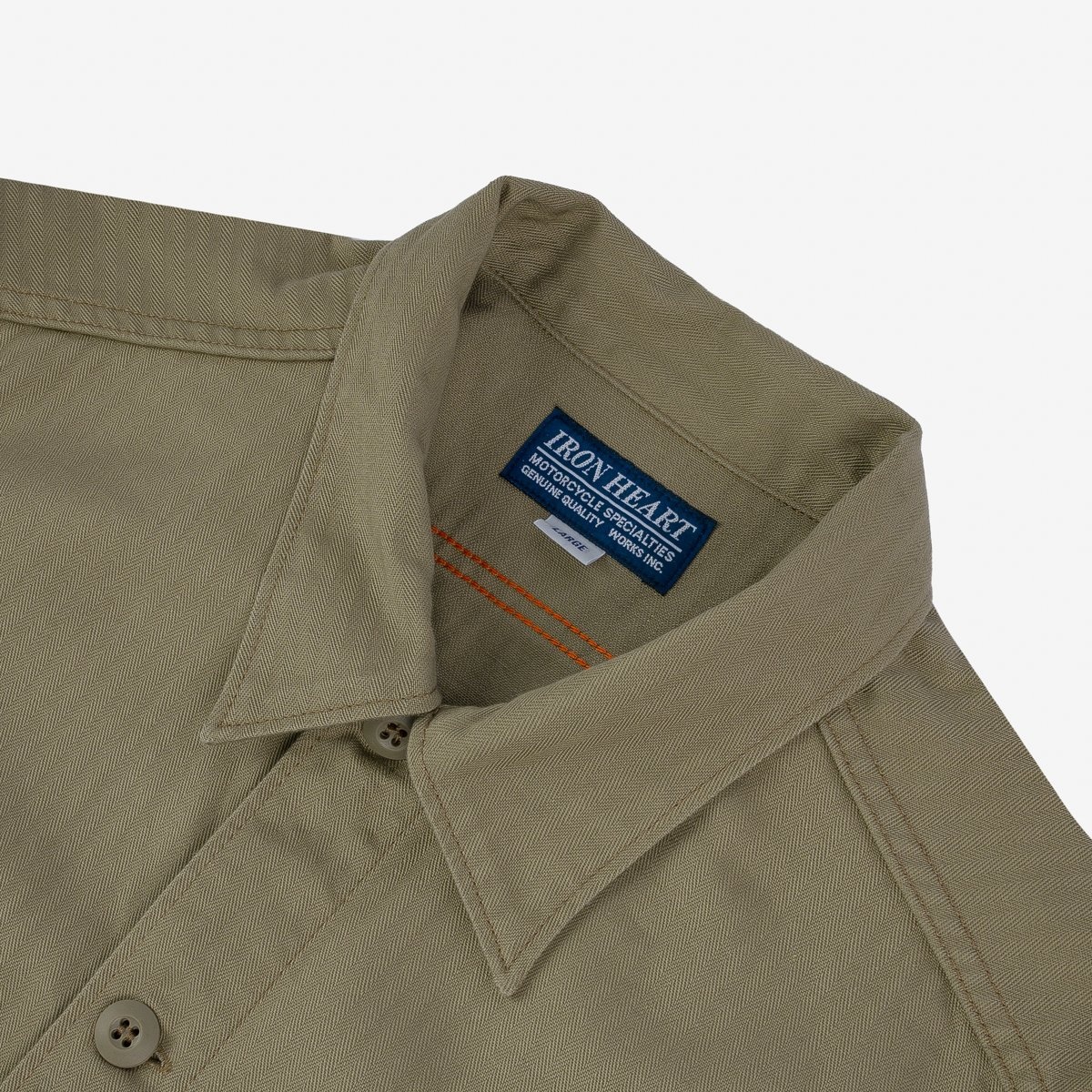 IHSH-385-BEI 9oz Herringbone Military Shirt - Beige - 6