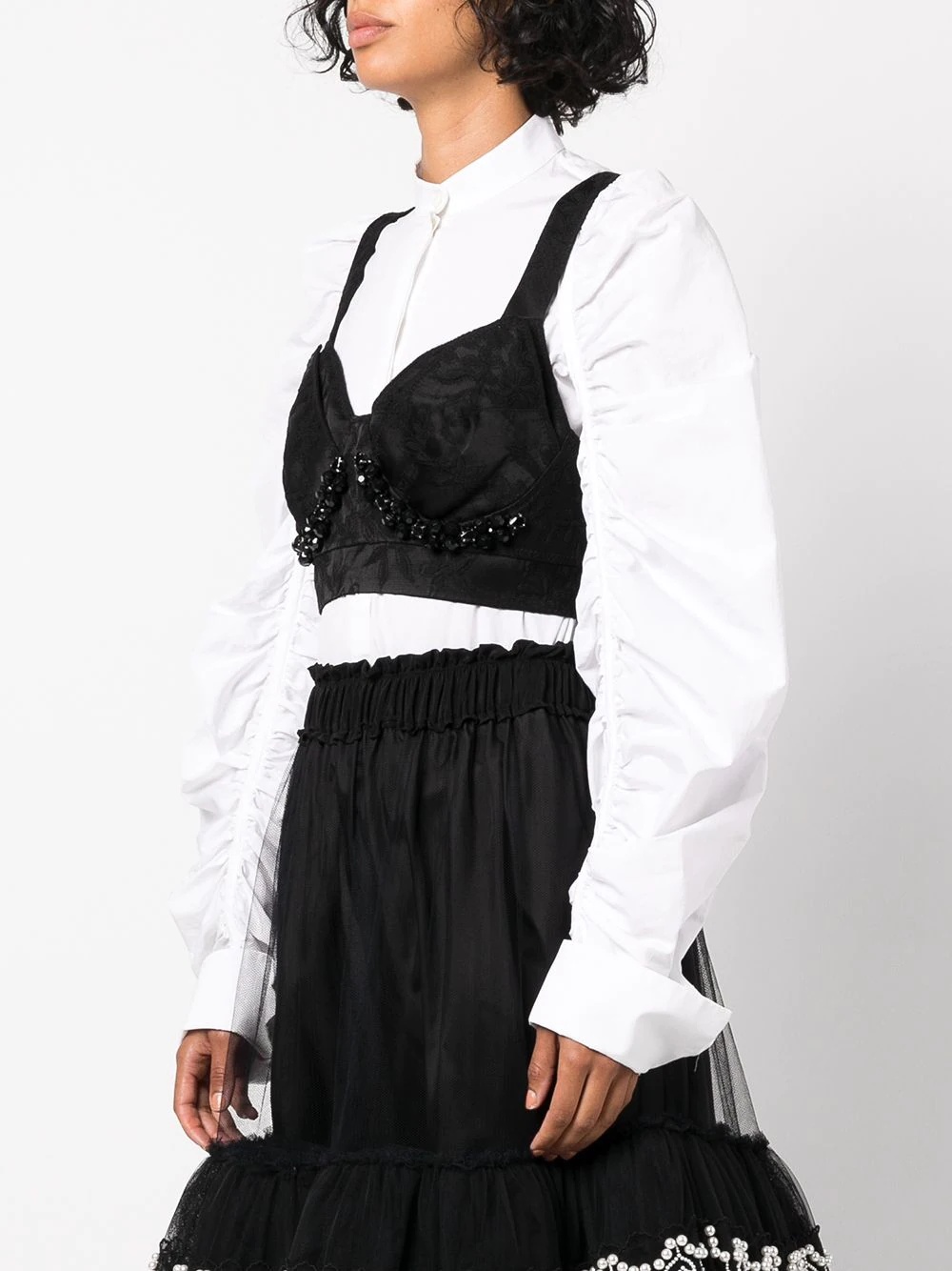 crystal-embellished bustier top - 3