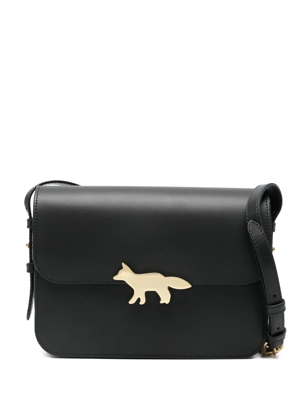 fox-head leather shoulder bag - 1