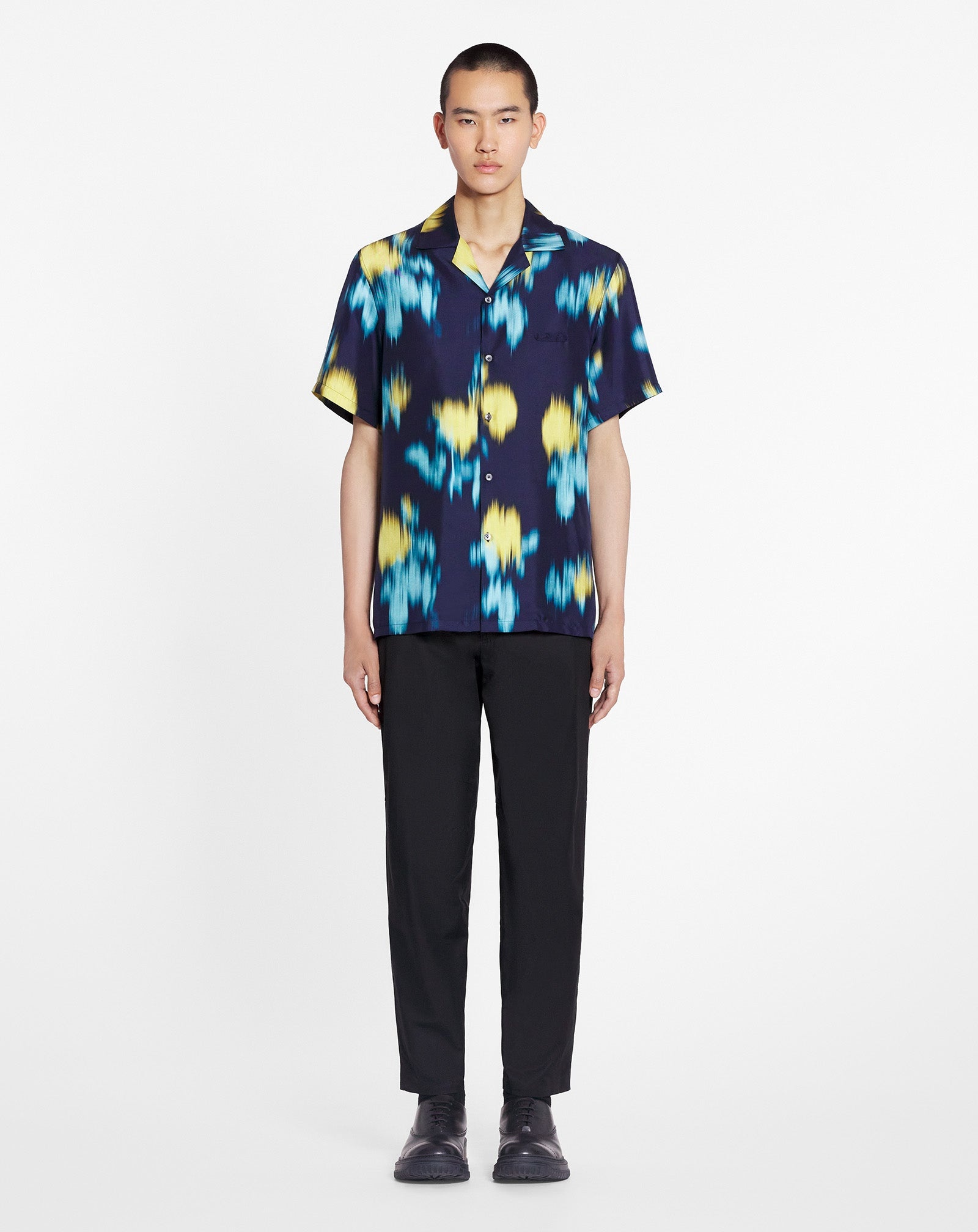 BLURRED FLORAL PRINT BOWLING SHIRT - 2