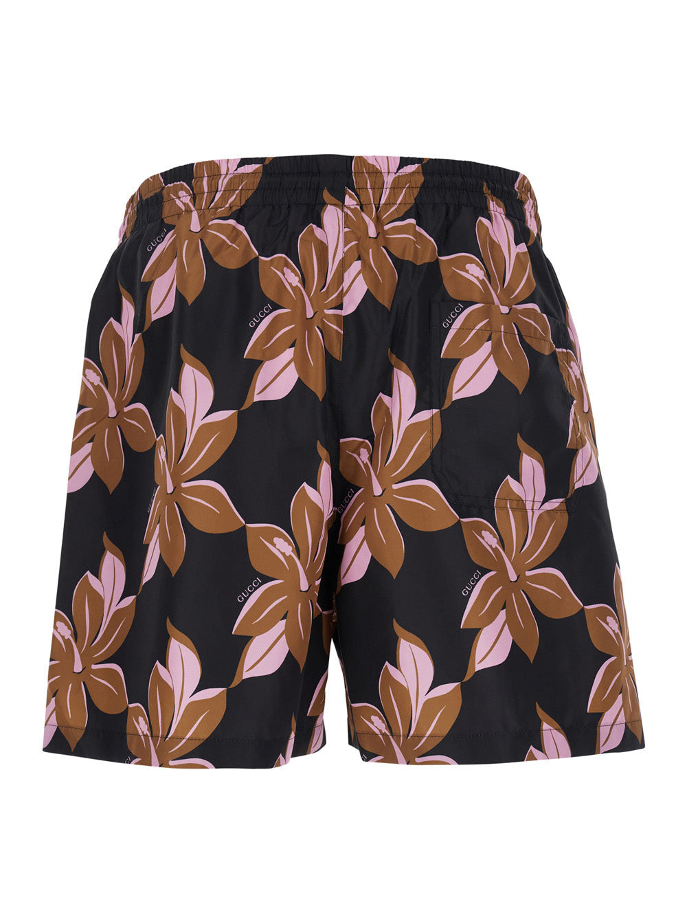 Gucci Men Multicolor Swimsuit With Drawstring And All-Over Floral Print In Tech Fabric Man - 2