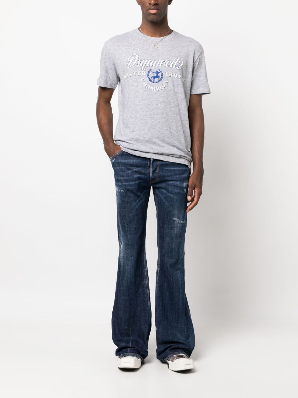 logo-print cotton-blend T-shirt - 2