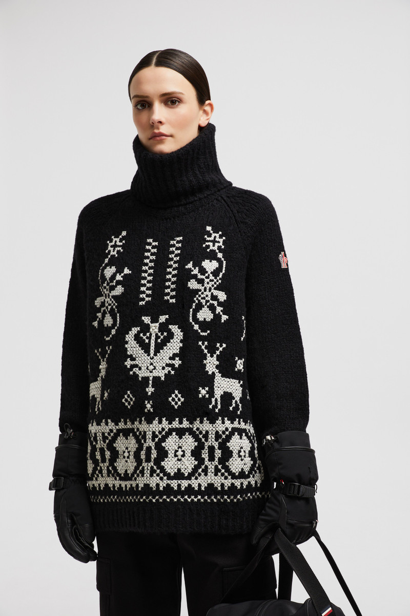 Moncler Grenoble Hand-Embroidered Alpaca & Wool Turtleneck Sweater outlook